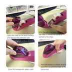 Handheld Tape Dispenser, Pink Auto Tape Cutter with 1 Roll Tape, Fits 12mm/19mm Tape, Portable Tape Holder for Office, School, D