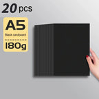 A4/A5 Black Cardboard Sheets Paper Art Painting Supplies Double-Sided for Graffiti Drawing Diy Handmade Cardstock 180/230/300g