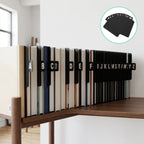 26Pcs Book Index Dividers Black A-Z Alphabetical Tab Storage Separators for Vinyl Record Cd Dvd Media Organization Library Shelf