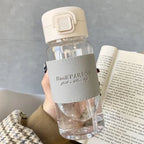 500ml Leak-proof Water Bottle with Straw Portable Student School Food Grade Plastic Water Cup Modern Simple Style Juice Beverage