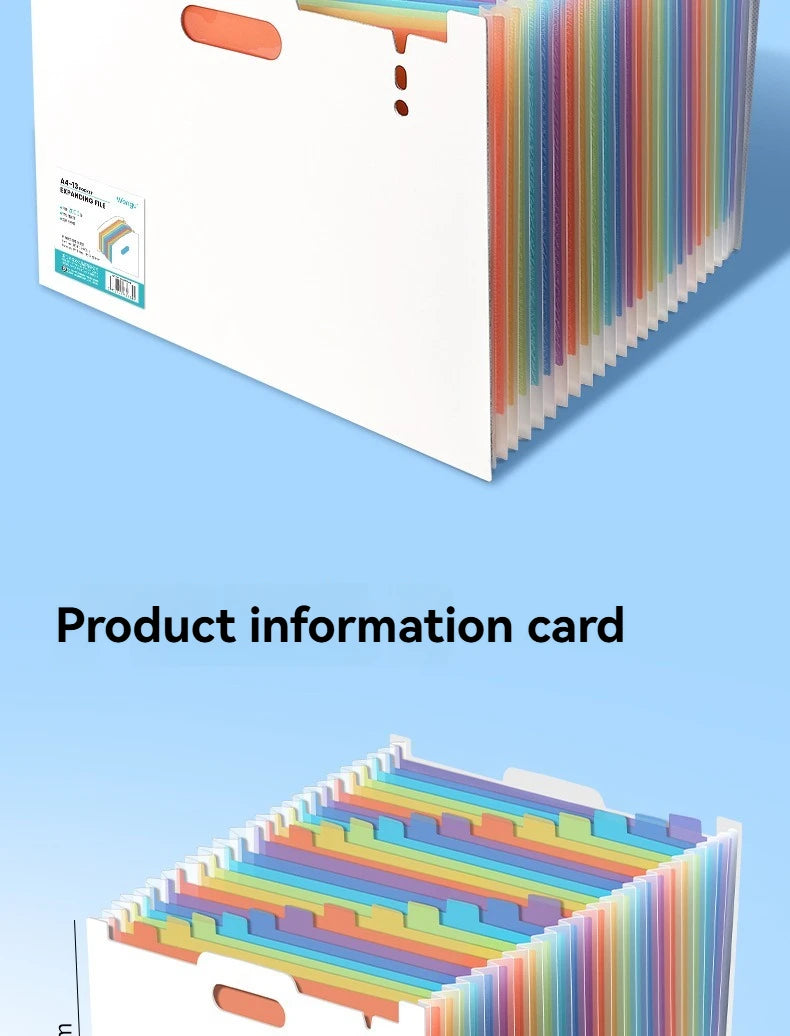 1PC Large Capacity Student Multi Layer Exam Paper Storage Bag, Vertical Scalable Classified Folder