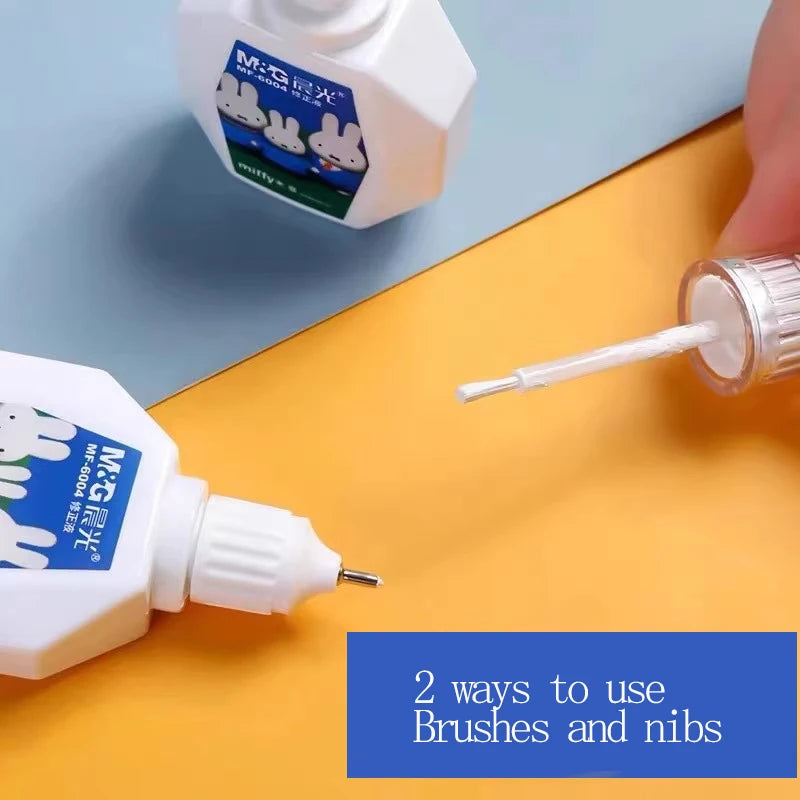 M&G Correction Fluid for Student and Office Use, 18ml / Bottle, Corrects Errors, 2 Ways to Use, Brush and Tip