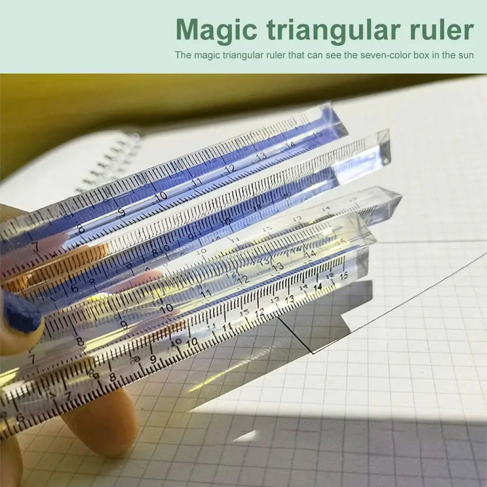 15/20CM Triangle Ruler Acrylic Transparent Scale Ruler Drawing Ruler Measurement Tool Creative School Stationery Students Gift