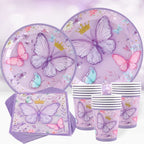 Butterfly Birthday Party Decoration  Butterfly Party Disposable Tableware Paper Cup Plate Birthday  Party