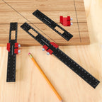 Woodworking Pocket Ruler Aluminum Alloy T-Type Scribing Square Layout Tool,  Accurate Slide Ruler Inch And Metric Measurements