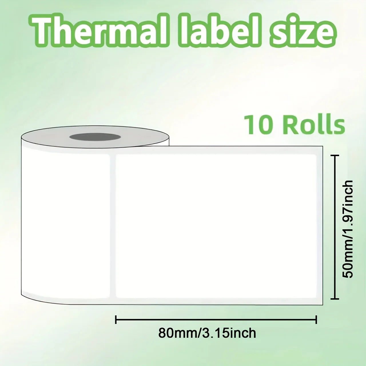 50x80mm Thermal Label Stickers Self-Adhesive, Fit Portable Thermal Printers Clothing Tags/Gift Wrapping/Address/Mailing/Project