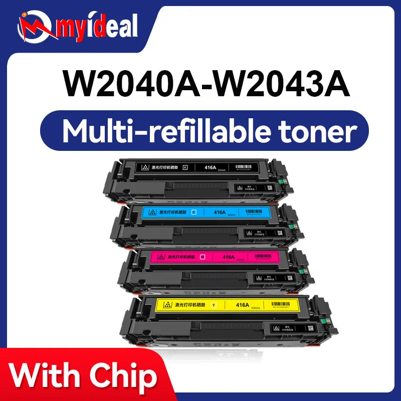 1pc Compatible 416A W2040A W2041A W2042A Toner Cartridge for HP Laserjet Pro M454 M454dw MFP M479 M479dw M479fdw with Chip