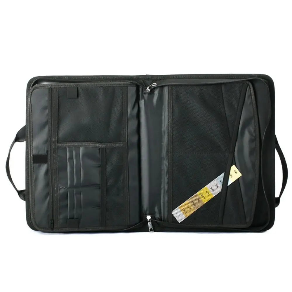 13 Pockets Accordion File Organizer Fireproof Portable Document Bag with Zipper & Labels Expanding File Folder