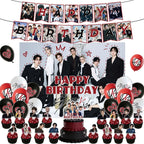 New SK Male Group Birthday Party Theme Decoration Cup Plate Banner Backdrop Gift Bag for Gift Baby Shower Supplies