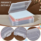 1pc transparent A4 portable project box, plastic document organizer, clipboard paper storage box