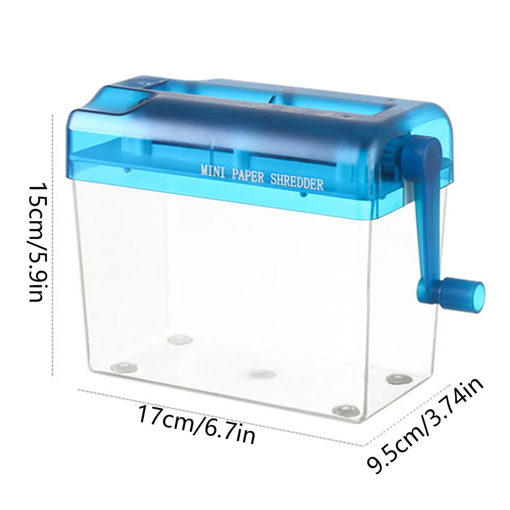Hand Shredder Hand Crank Portable Mini Paper Cutting Tool Transparent Documents Paper Cutting Tool Birthday Gift Home Office