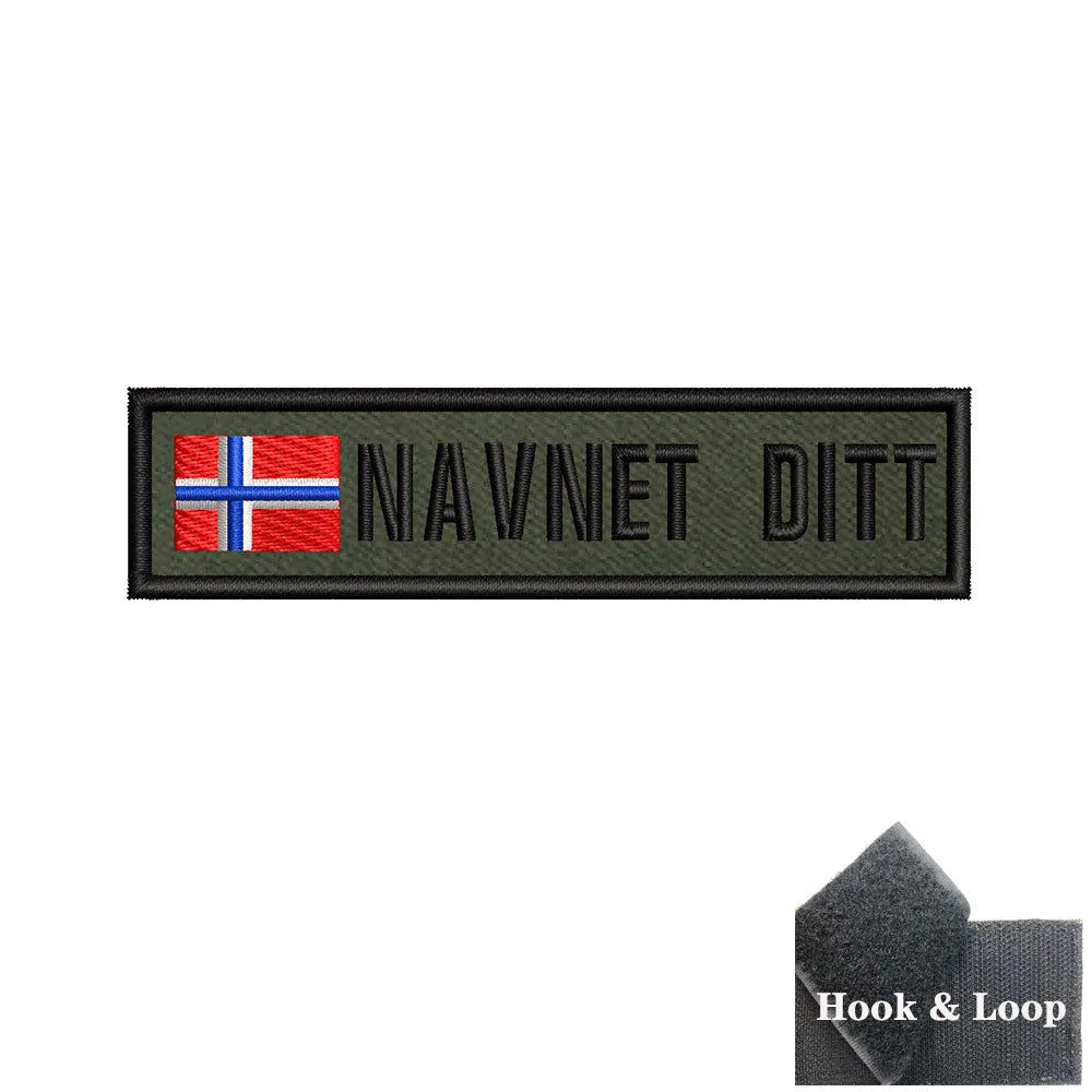 1PC 10cmX2.5cm Custom Name Flag Patch Stripes Badge Iron On Or Hook Loop Armband Germany Luxembourg Armenia Serbia green