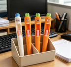 4 Pcs Kawaii Carrot Tongue Gel Pen Set 0.5mm Fine Point Black Ink Cute Writing Pens for Easter Basket Office Decorations & Stuffers