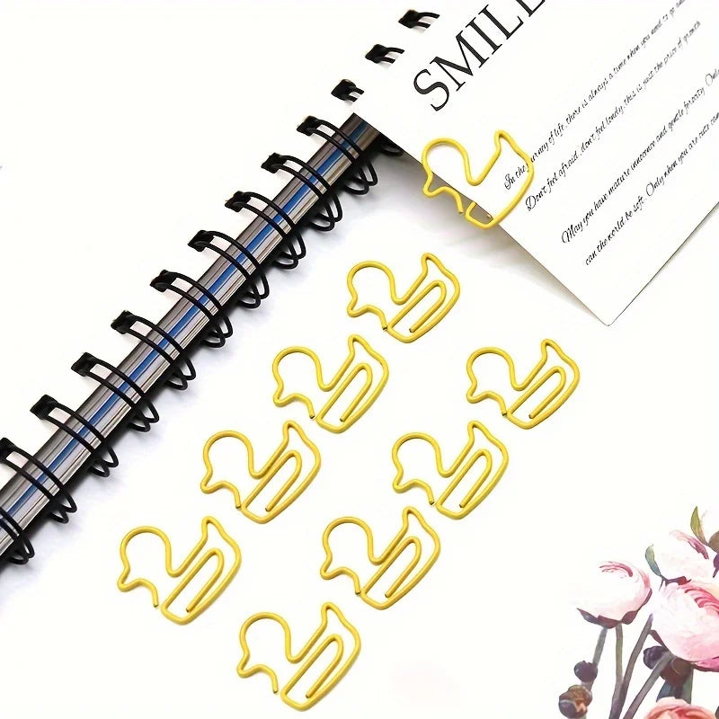 Adorable Duck Shape Paper Clips, Office Organization, and Student Test Paper Management - Durable, Reusable