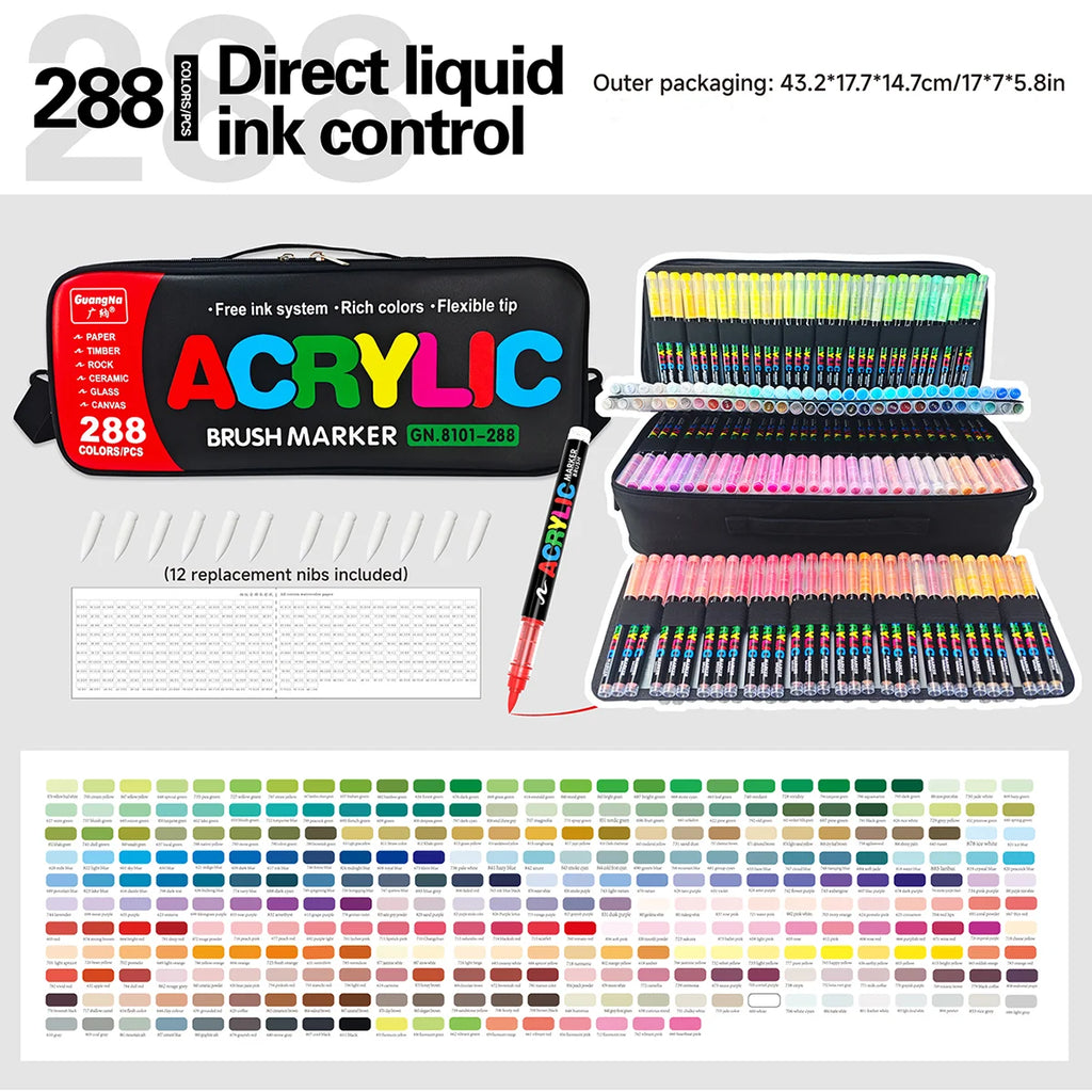 168/120/72/60/48/36/24/12pcs Dual Tips Artist Markers Set Acrylic Marker Set Ideal For School, Office Decor, And Artistic Gifts