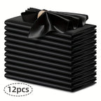 12pcs Silky Satin Dinner Napkins 30x30cm Polyester Square Table Napkins for Wedding Banquet Restaurant Birthday Party Decor