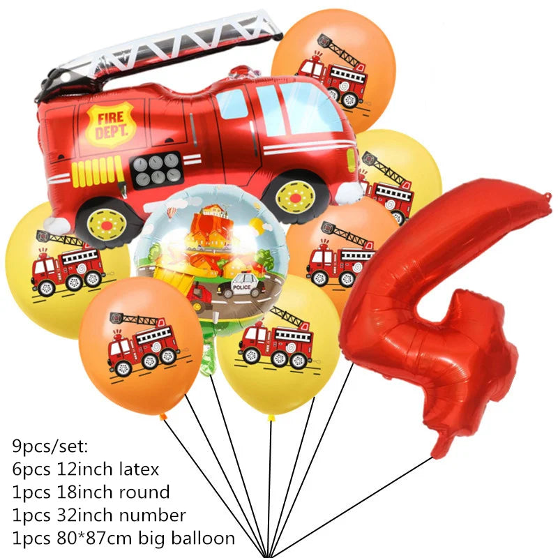 108*180cm Fireman Sam Party Supplies Disposable Tablecloth Firefighter Plastic Table Cover Fire Truck Birthday Decoration
