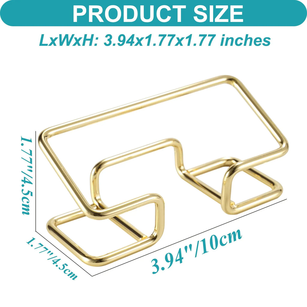 Gold Metal Business Card Holder Desk Bracket Cards Organizer Office Business Cards Display Holders Fashion Desktop Decorative