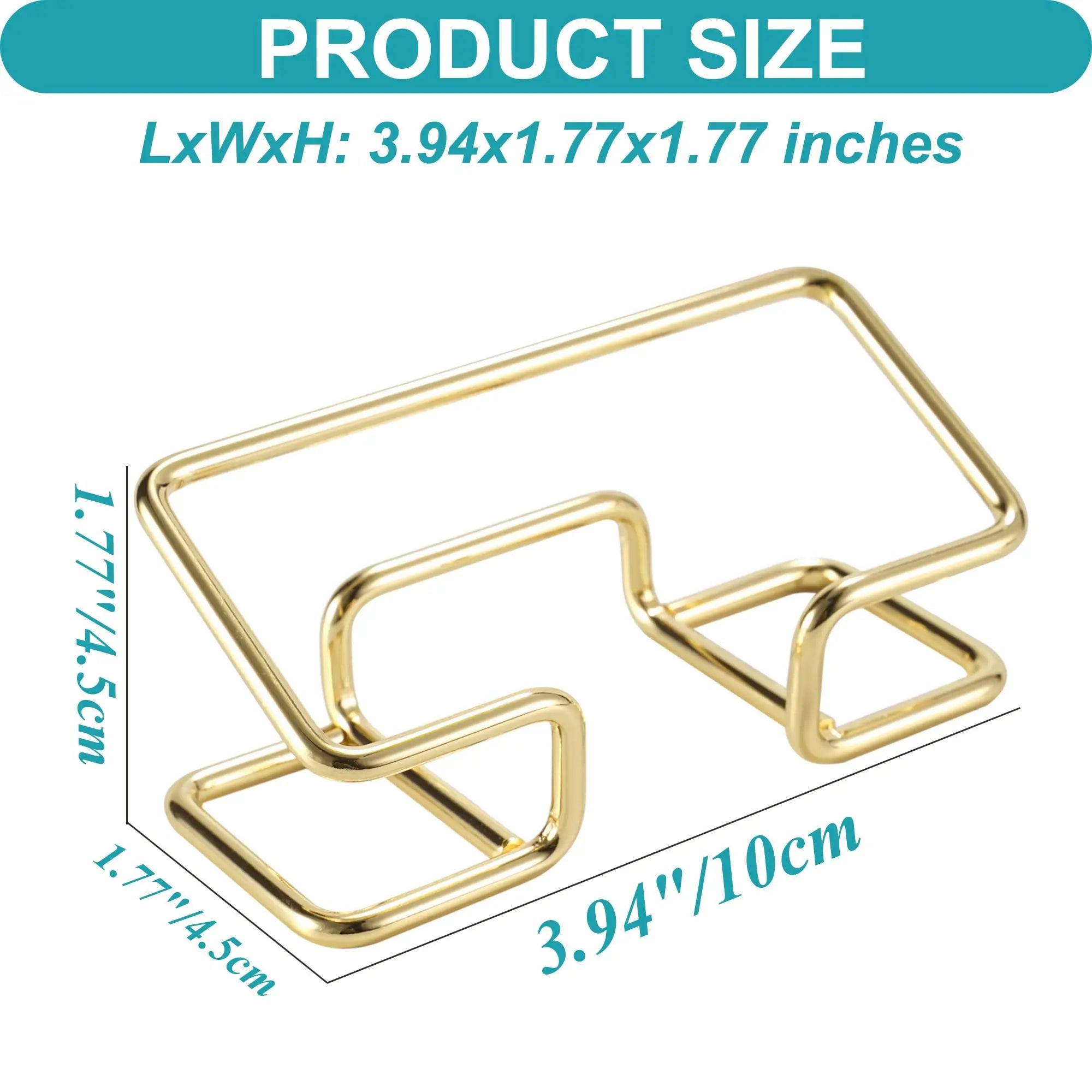 Gold Metal Business Card Holder Desk Bracket Cards Organizer Office Business Cards Display Holders Fashion Desktop Decorative