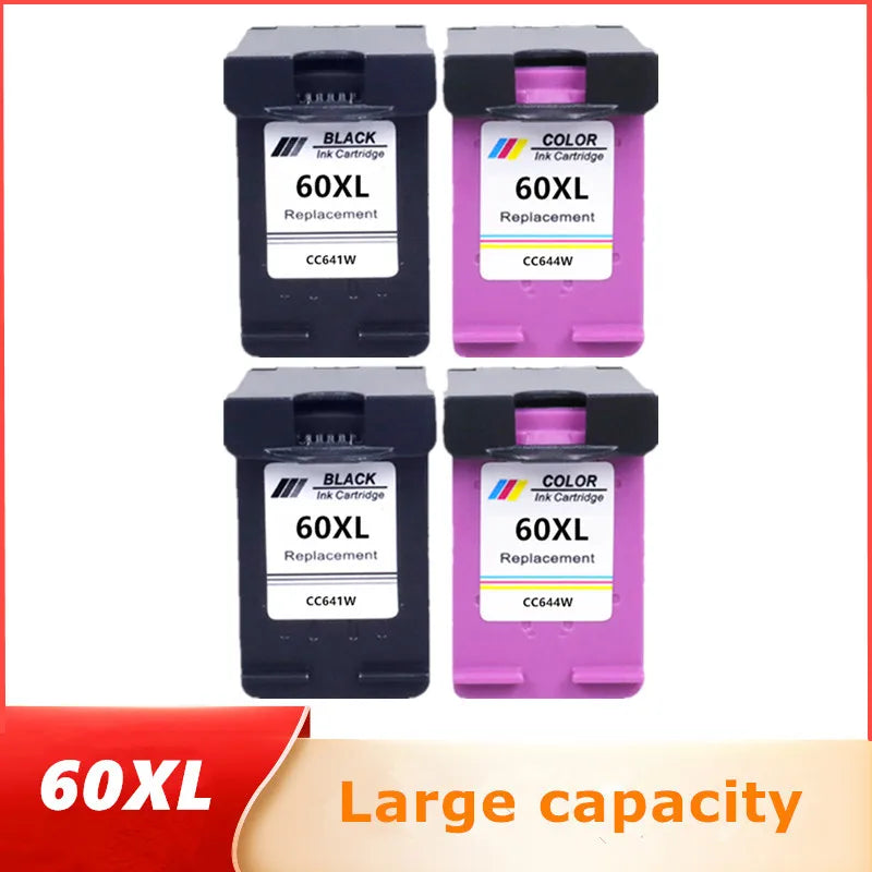 Compatible for HP 60 XL Ink Cartridge for HP60 60xl Deskjet F2480 F2420 F4480 F4580 F4280 D2660 D2530 D2560 PhotoSmart C4680