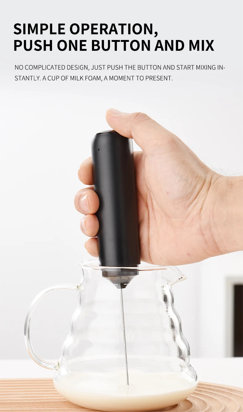 Smart Pro Electric Milk Frother USB-C Rechargeable Coffee Whisk with Silent Tech Auto Cappuccino Latte Maker for Home Baristas