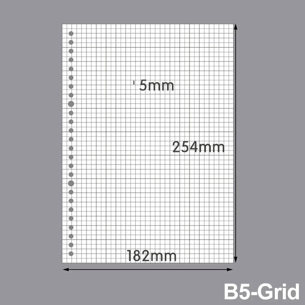 60 Sheets A4 A5 B5 Refill Spiral Binder Inner Page Notebook Loose Leaf Weekly Monthly To Do Line Grid Inside Paper Stationery