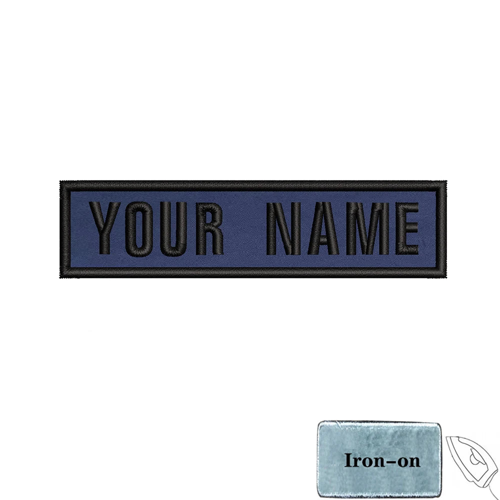 1PC 10cmX2.5cm Custom Personalized Name number Patch Stripes Badge tags chevrons Armband Iron On Or Hook Loop embroidered