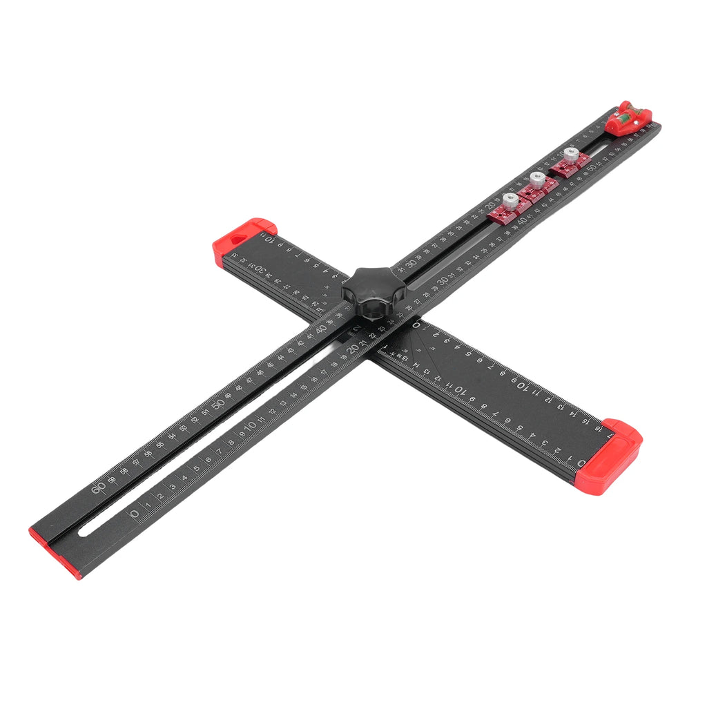 Aluminum Alloy T Square Hardware Jig 3 Sliderd Design Clear Markings Aluminium Alloy Body 60cm for Home Crafting Projects