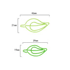 20 pcs/lot green Paper Clips Cute leaves-Shaped Stainless Steel Paper Clips book mark for Office School Supplies