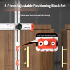 Woodworking T-Square Ruler 2 in 1 Drill Guide Hole Positioning Measuring Tool