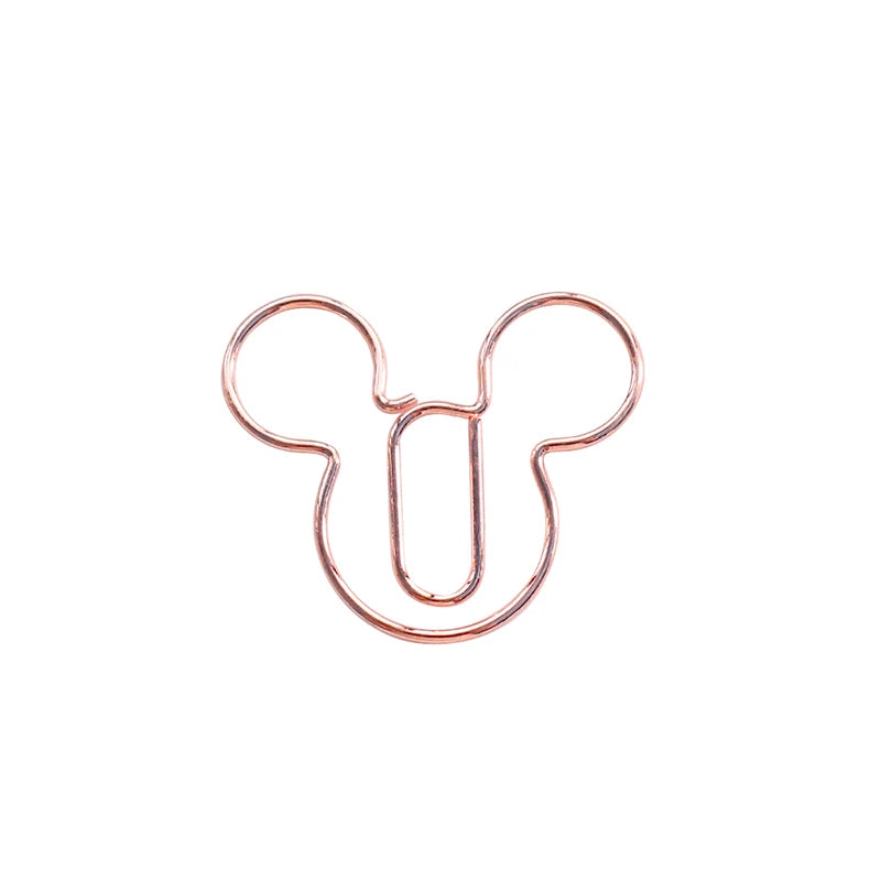 20pcs cartoon gold rose gold Paperclip on Book Paper Creative Paper Clips Students Stationery Office School Binding Supplies