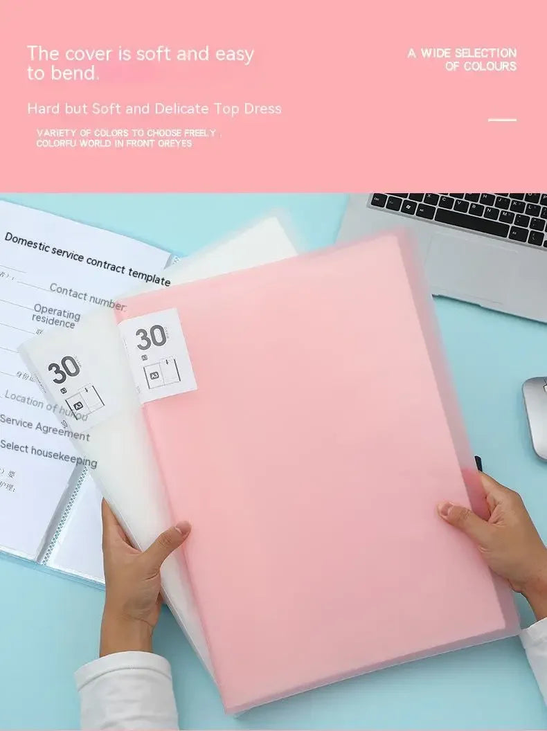 A3 File Folder Display Book 20-80pages Painting Art Collection 8k Album Transparent Information Children's Reward Poster Storage