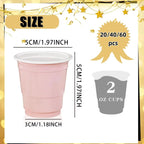 20-60pcs 2oz Mini Party Shot Cups Plastic Halloween Disposable Cups Birthday Wedding Cups For Beer Drinks Soda Punch Water Cups
