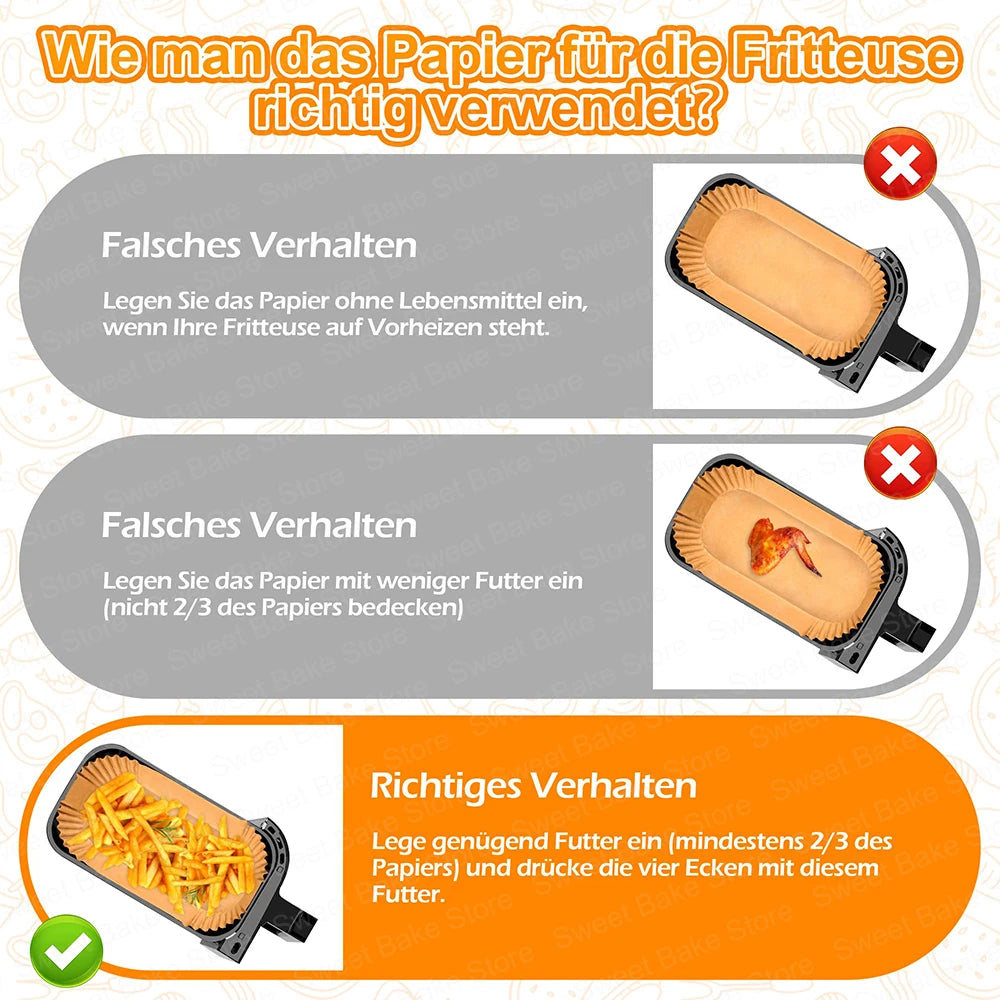 Air Fryer Non-Stick Parchment Paper for Philips Dual Basket Airfryer 3000 Series 6L/3L NA350/00, 5000 Series 6L/3L NA550/00