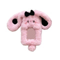 Cute Bunny Plush Photo Holder Student ID Card Holder Rabbit with Bowknot Design Photo Album Photo Protector Cover Gift for