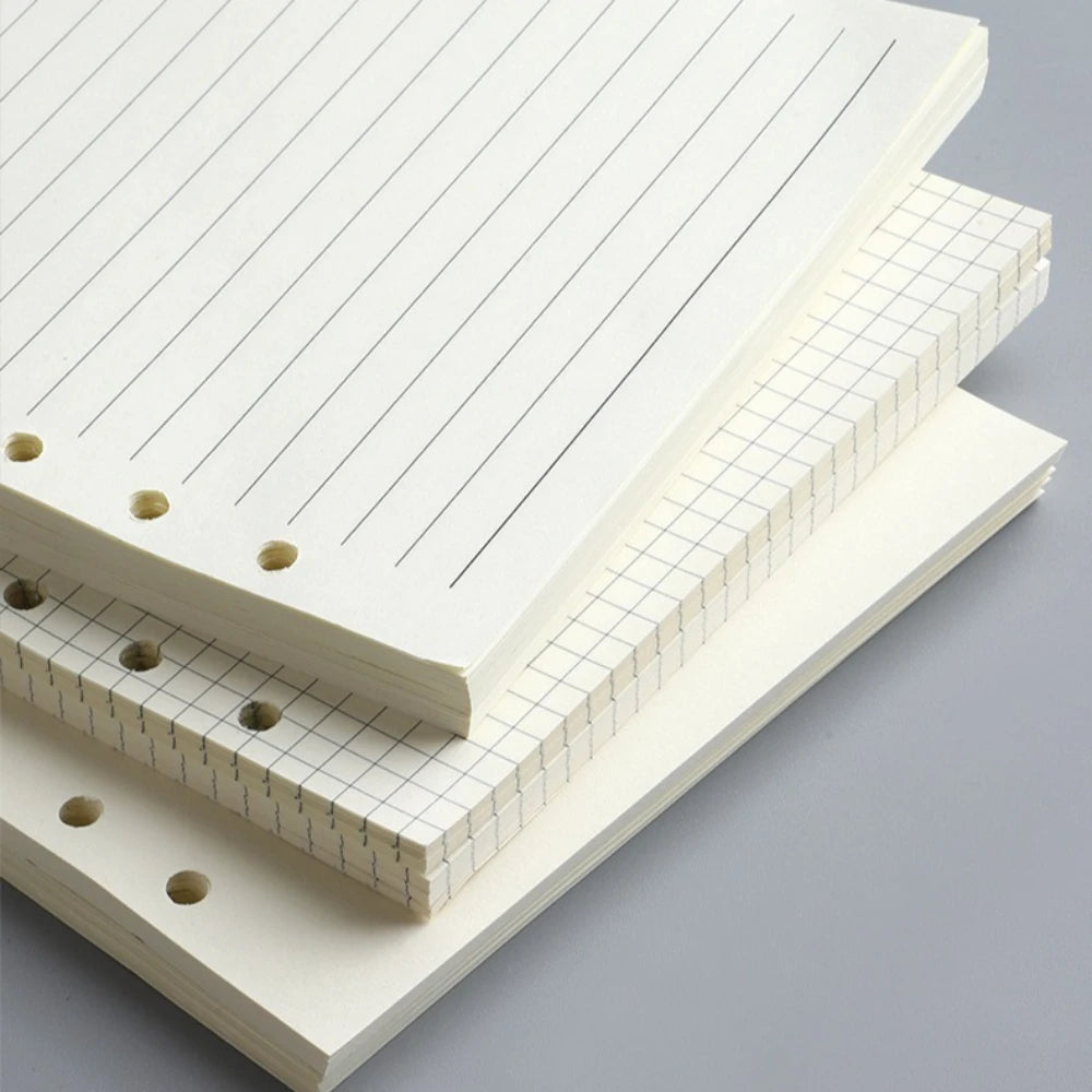 6-Hole A5 A6 A7 Notebook Refill 45 Sheets Lined Blank Dotted Grid Dowling Paper for Binder Journal Planner