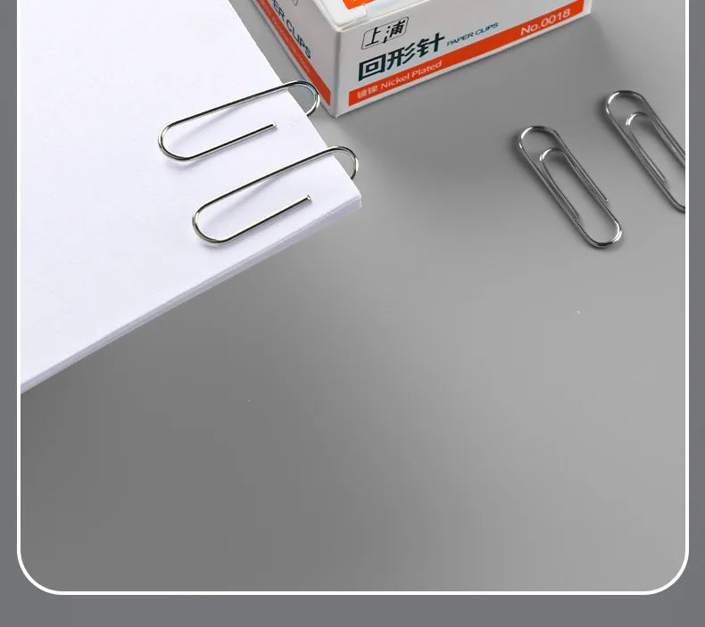 100Pcs Nickel-Plated Paper Clips Rust-Proof Thickened Office Supplies for Organizing And Binding