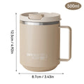 500ml Double-layer Mug 304 Stainless Steel Insulated Coffee Cup With Handle Portable Sealed Water Cup Drinkware For Student Kid
