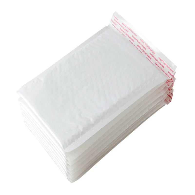 50Pcs Bubble Mailers White Poly Bubble Mailer Self Seal Padded Gift Bag Packaging Envelope Bags Book Shipping Package Bag