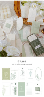 30Pcs Colorful Flower Plant Texture Card Stock Craft Paper Junk Journal Ephemera Forest Leaf Scrapbooking Material Paper Pack