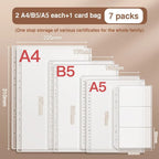 Multifunctional PP Storage Booklet Loose Leaf A4/A5/B5 Binder Family ID Storage Bag Dustproof Photo Album School
