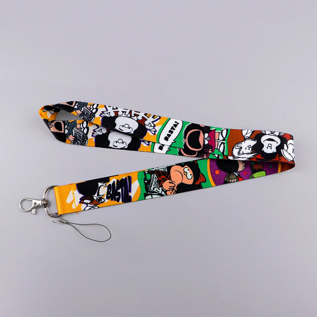 Cartoon Girl Credential Holder Cute Lanyards for Key Neck Strap For Card Badge Gym Keychain Keyring Accessories Gifts