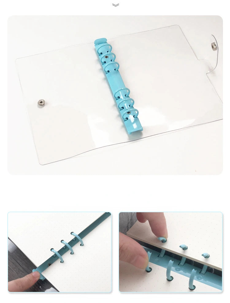 Candy-colored Metal Loose-leaf Iron Clip Macaroon 6-hole Binder A5 Binder Loose-leaf  Binder Clips Notebook Loose-leaf Rings