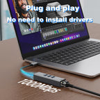 USB C HUB Docking Station Type C to RJ45 1000Mbps Ethernet Adapter USB3.0 HUB Gigabit Network Card 100W Charging Dock Extension