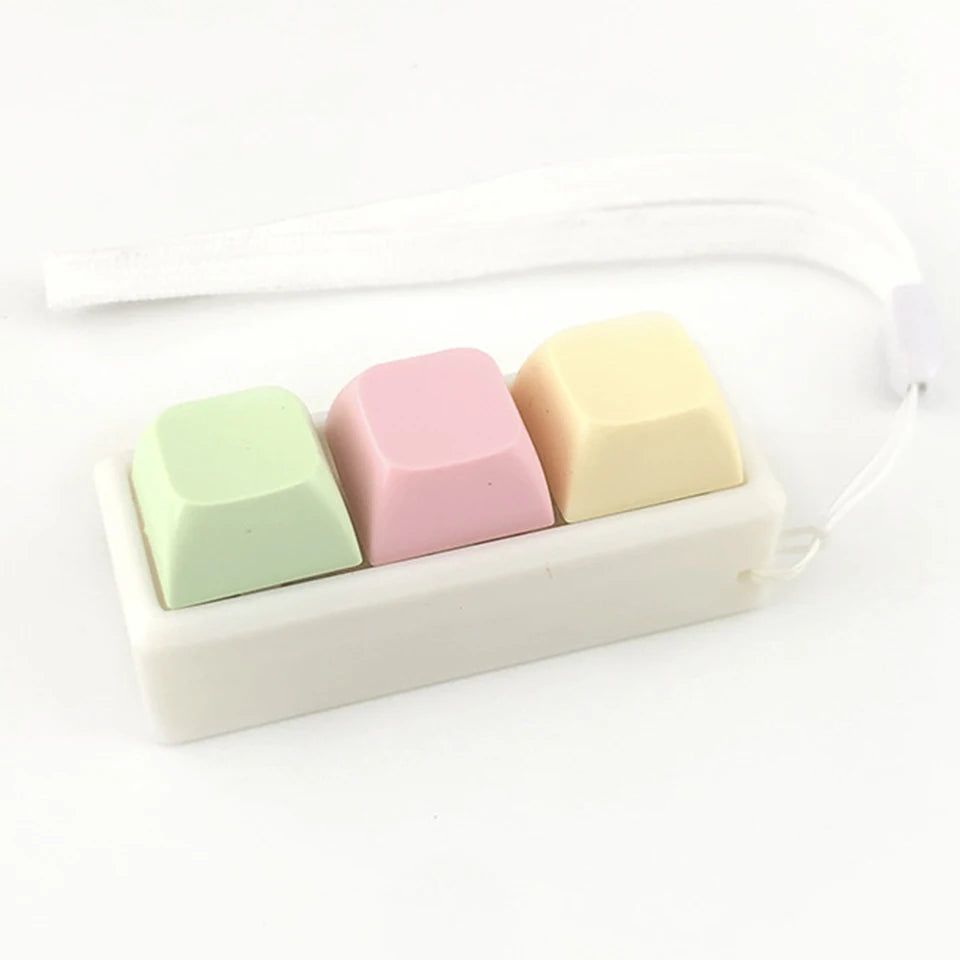 ZAKOL New 2/3/4 Keys Finger Keyboard Keycap Stress Relief Fidget Keychain Pass The Time Key Button Pinch Toy Adult