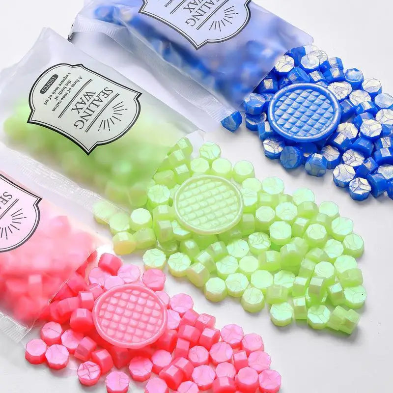 100Pc Glitter Sealing Wax Seal Stamp Wax Beads Scrapbook Material Wedding Birthday Party Invitation Stamp DIY Stamp Decoration