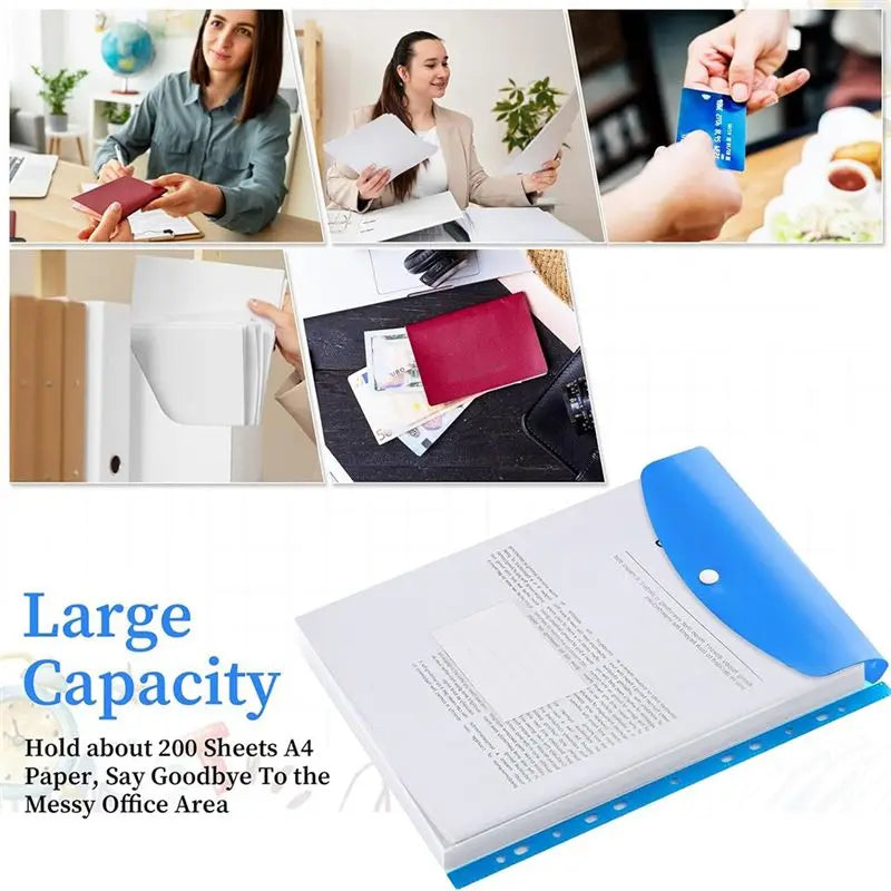 11 Holes Expandable Binder Folders–18 Pack Binder Pocket Organizer Folders For 2/3/4 Ring Document