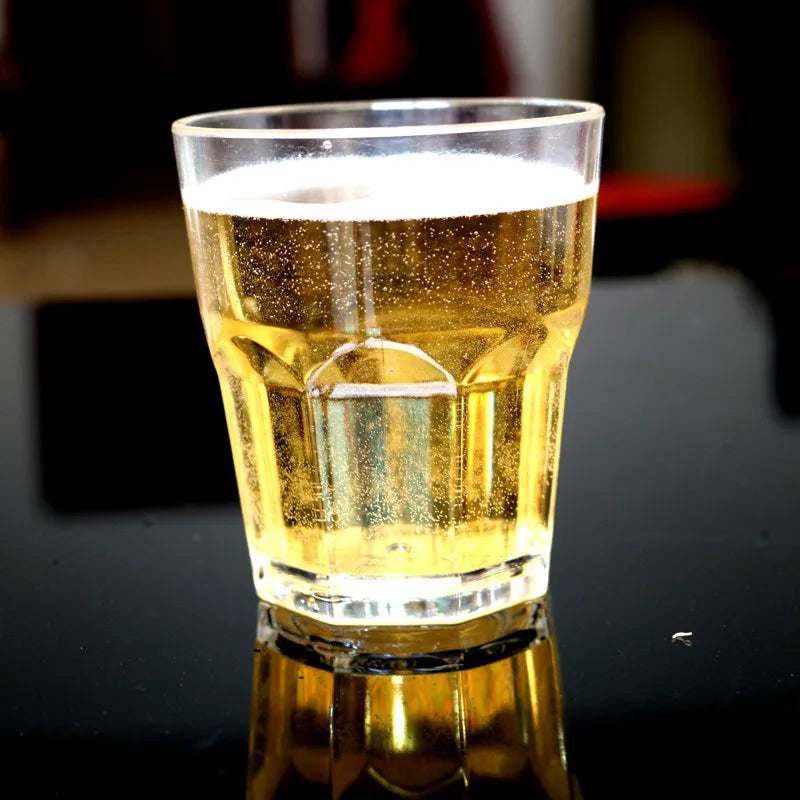 Acrylic Plastic Beer Mug PC Anti-fall Water Cup Heat-resistant Wine Glass Transparent Octagonal Cups KTV Bar Kitchen Restaurant