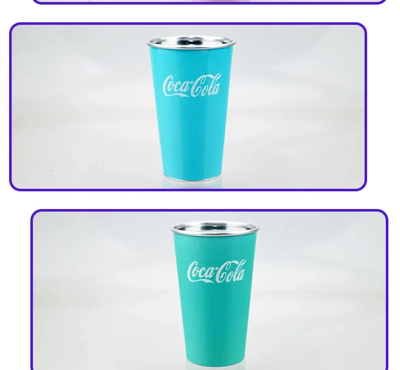470ml Portable Aluminum Mug-CocaCola Cups ColorChanges When Cool Perfect for Cold Sensation Outdoor Camping Beer Cold DrinksCup