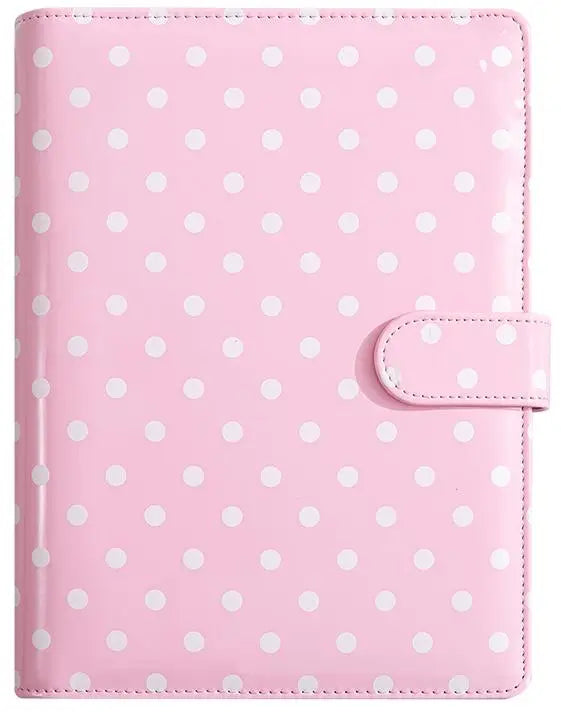 New A5 PU Leather Binder Cover with Magnetic Buckle Closure, 6 Ring Personal Notebook for Organizing Planner, Photo Card Sleeves